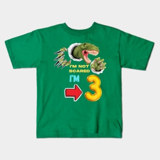 3rd Birthday Dinosaur Roaring Kids T-Shirt